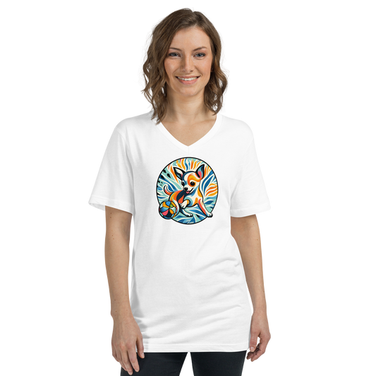 Chihuahuas Playful Dance - V-Neck Tee