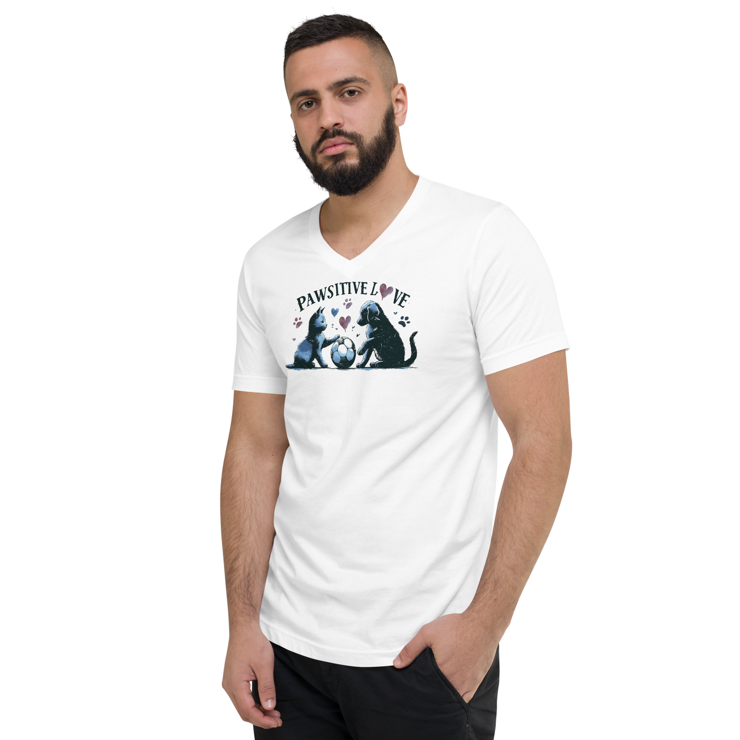 Azure Harmony - Pawsitive Love - V-Neck Tee