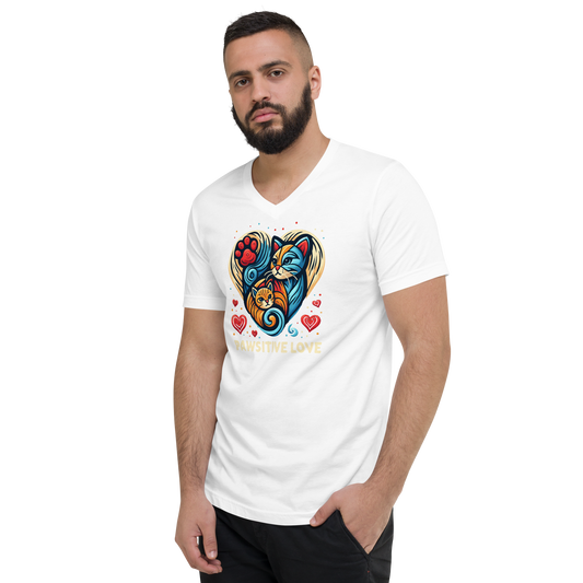 Feline Harmony - Pawsitive Love - V-Neck Tee