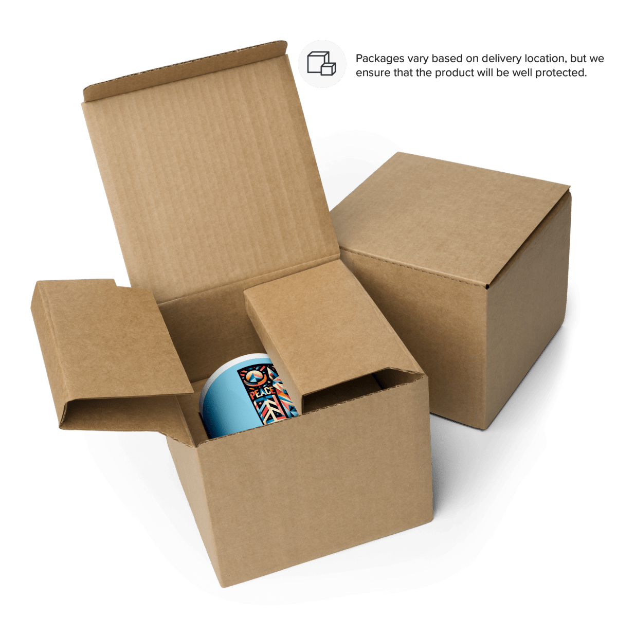 Kaleidoscope Harmony - "Peace. Love. Dog(s)." - Vivid Mug (Color: Columbia Blue | Blue) - Coffee Mug - Inside Color - Speak Up 4 Paws