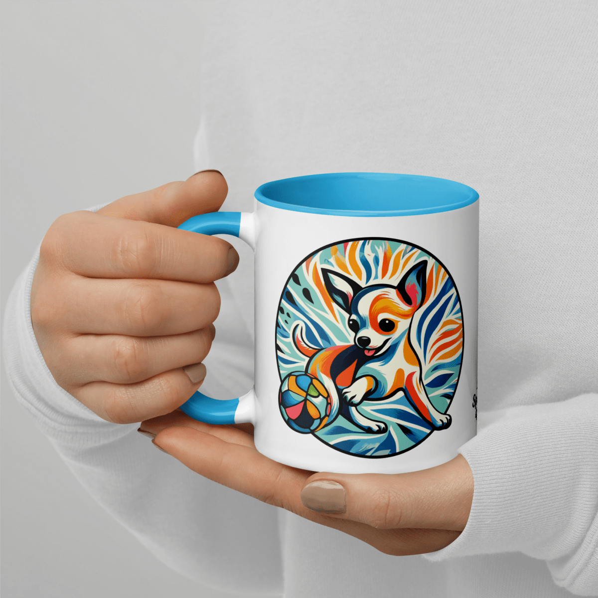 Chihuahua's Playful Dance - Pawfect Color Mug 11 oz. - Speak Up 4 Paws