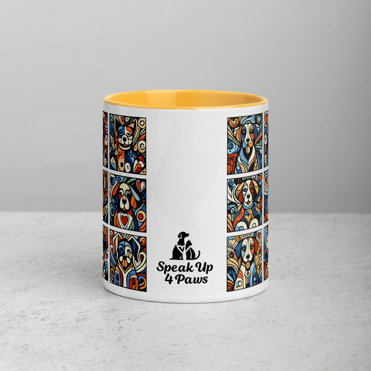 Artful Canines - Pawfect Color Mug 11 oz - Coffee Mug - Inside Color - Speak Up 4 Paws
