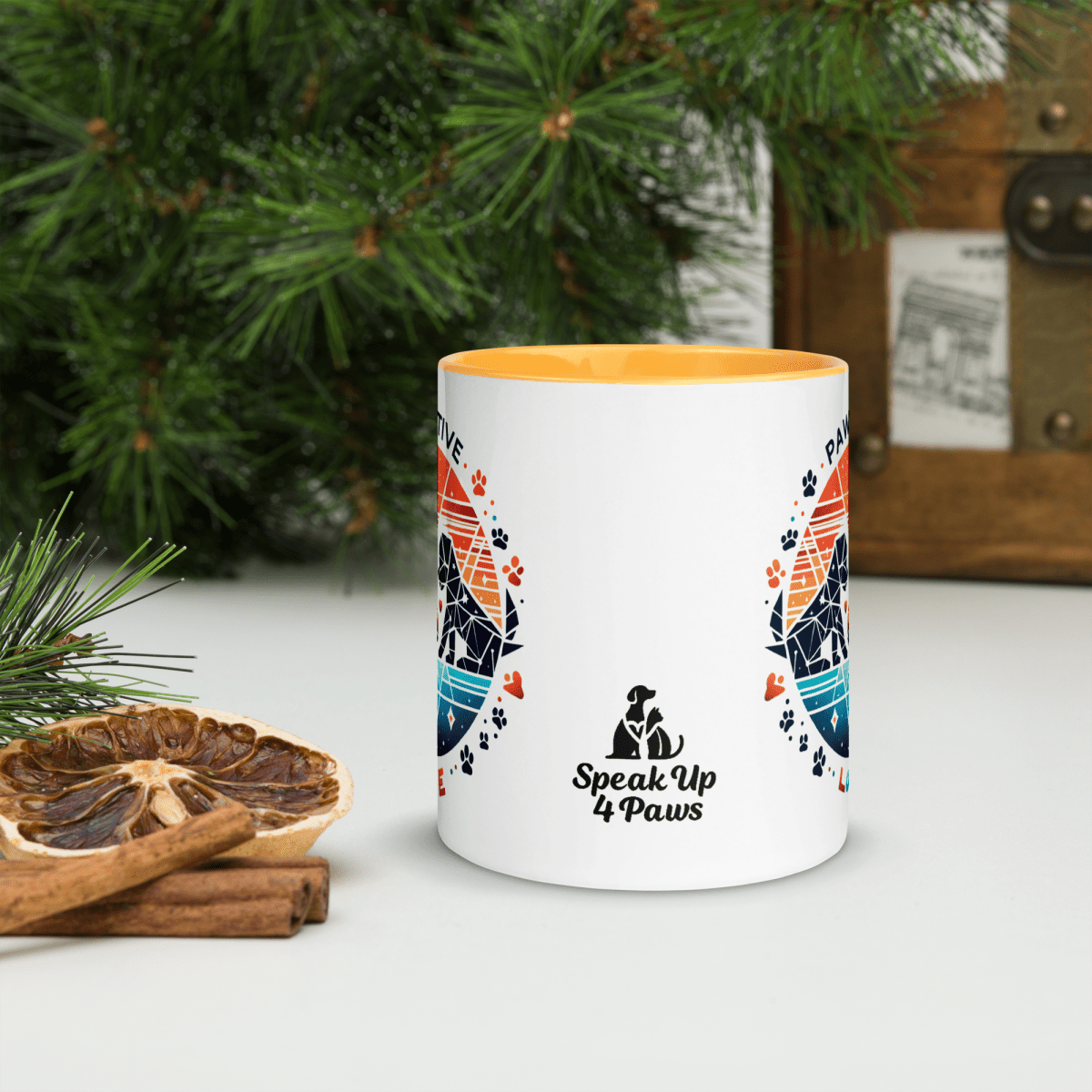 Geometric Puppy Play - Pawfect Color Mug 11 oz. - Coffee Mug - Inside Color - Speak Up 4 Paws