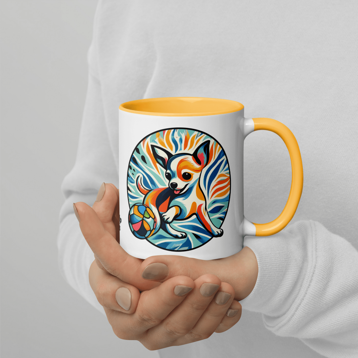 Chihuahua's Playful Dance - Pawfect Color Mug 11 oz. - Speak Up 4 Paws