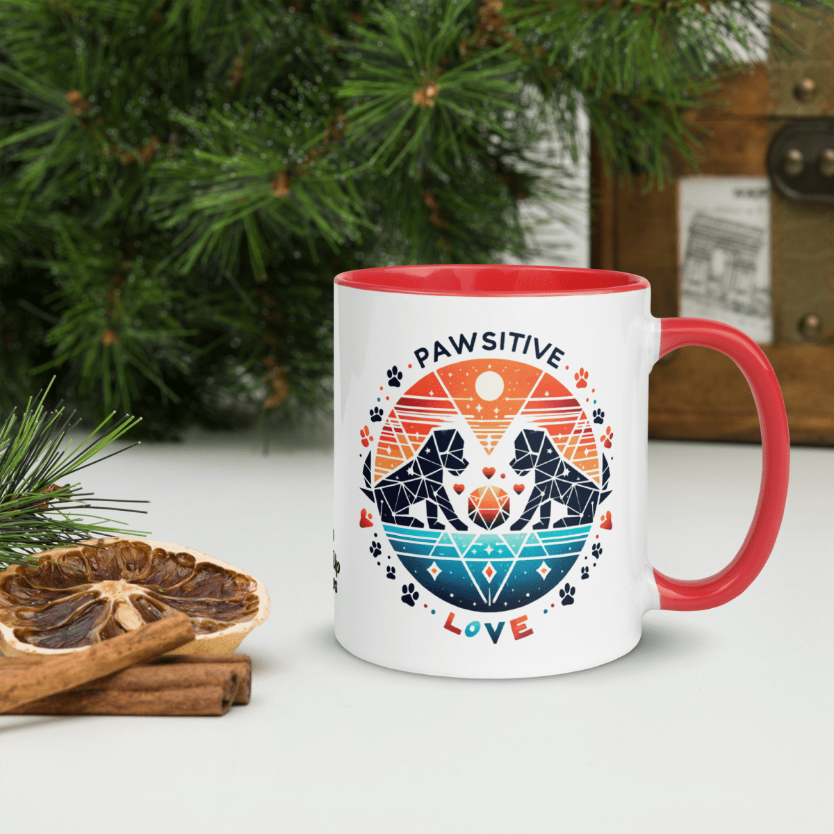 Geometric Puppy Play - Pawfect Color Mug 11 oz. - Coffee Mug - Inside Color - Speak Up 4 Paws