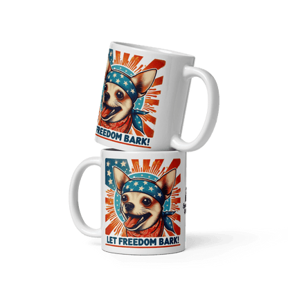Bark of Freedom Trio - Chihuahua - Artful Paws Mug 11 oz. - Coffee Mug - Speak Up 4 Paws