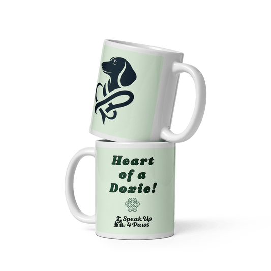 Heart of a Doxie - "Heart of a Doxie!" - Signature Mug (Color: Honeydew) - Coffee Mug - Speak Up 4 Paws