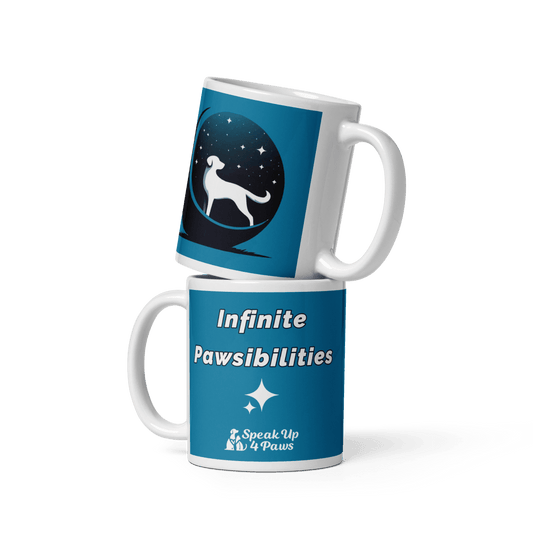 Infinite Pawsibilities - "Infinite Pawsibilities" - Signature Mug (Color: Pelorous) - Coffee Mug - Speak Up 4 Paws