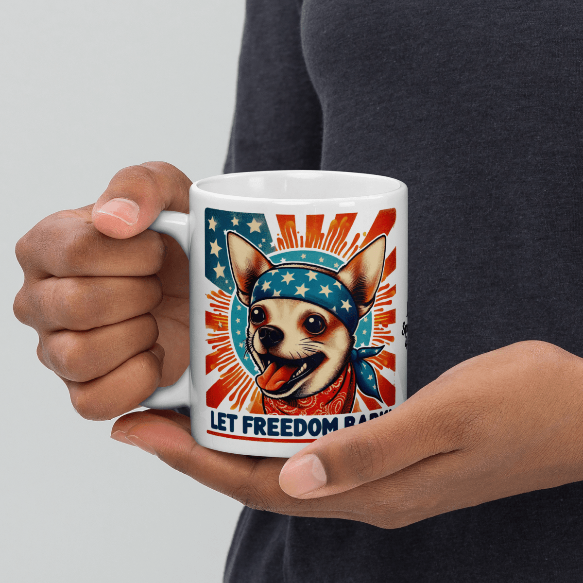 Bark of Freedom Trio - Chihuahua - Artful Paws Mug 11 oz. - Coffee Mug - Speak Up 4 Paws