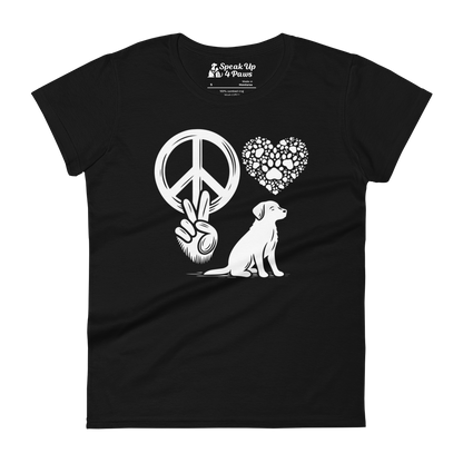 Harmony Unleashed - Peace-Love-Dog - Womens Fashion Fit