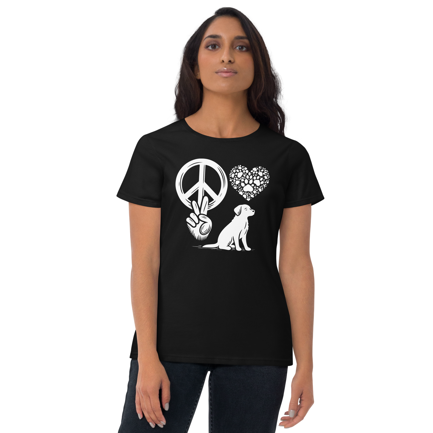 Harmony Unleashed - Peace-Love-Dog - Womens Fashion Fit