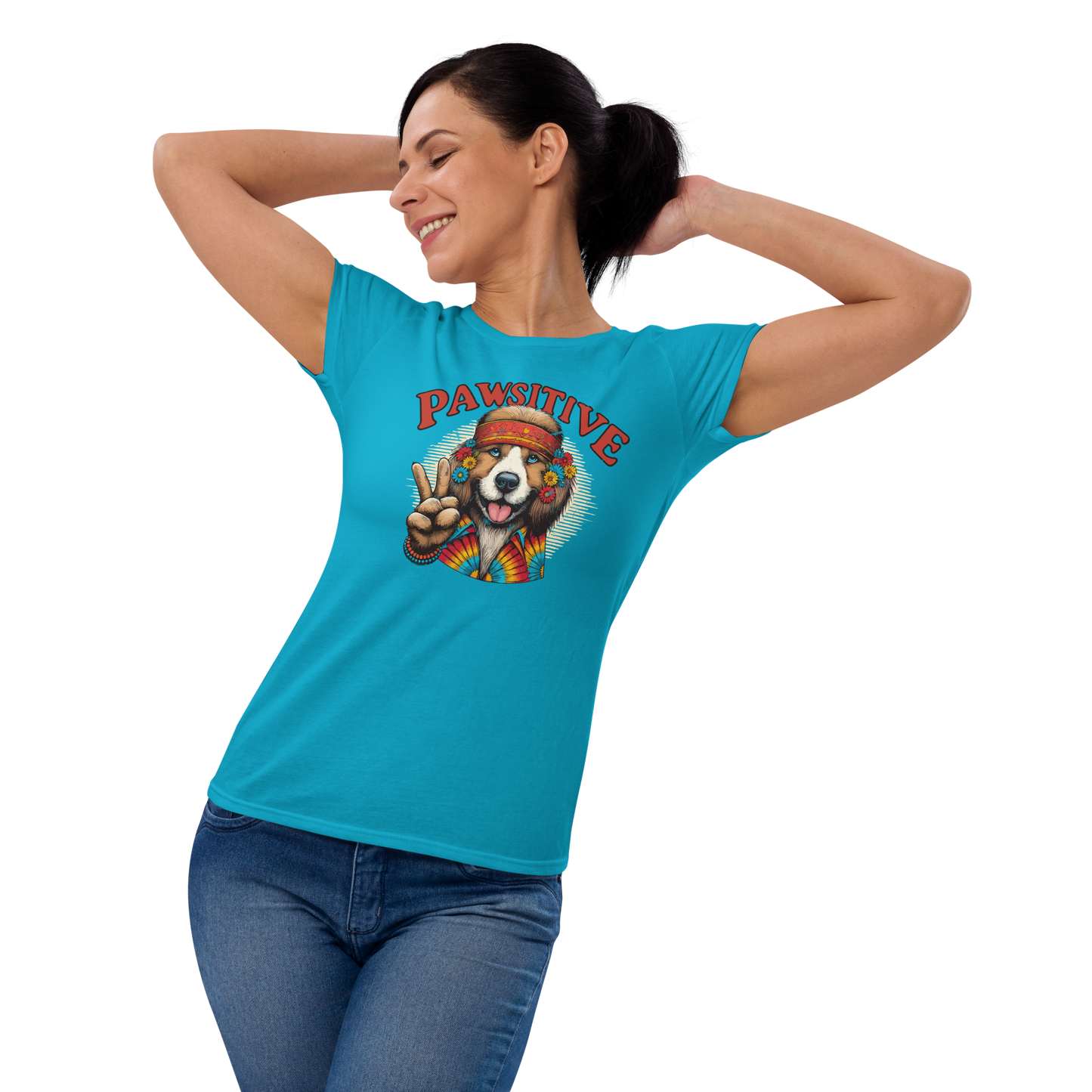 Groovy Canine Vibes - Pawsitive Peace - Womens Fashion Fit