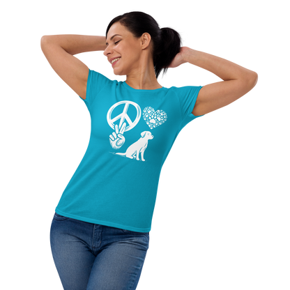 Harmony Unleashed - Peace-Love-Dog - Womens Fashion Fit