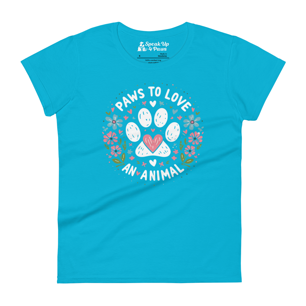 Floral Pawprints - Womens Fashion Fit Tee