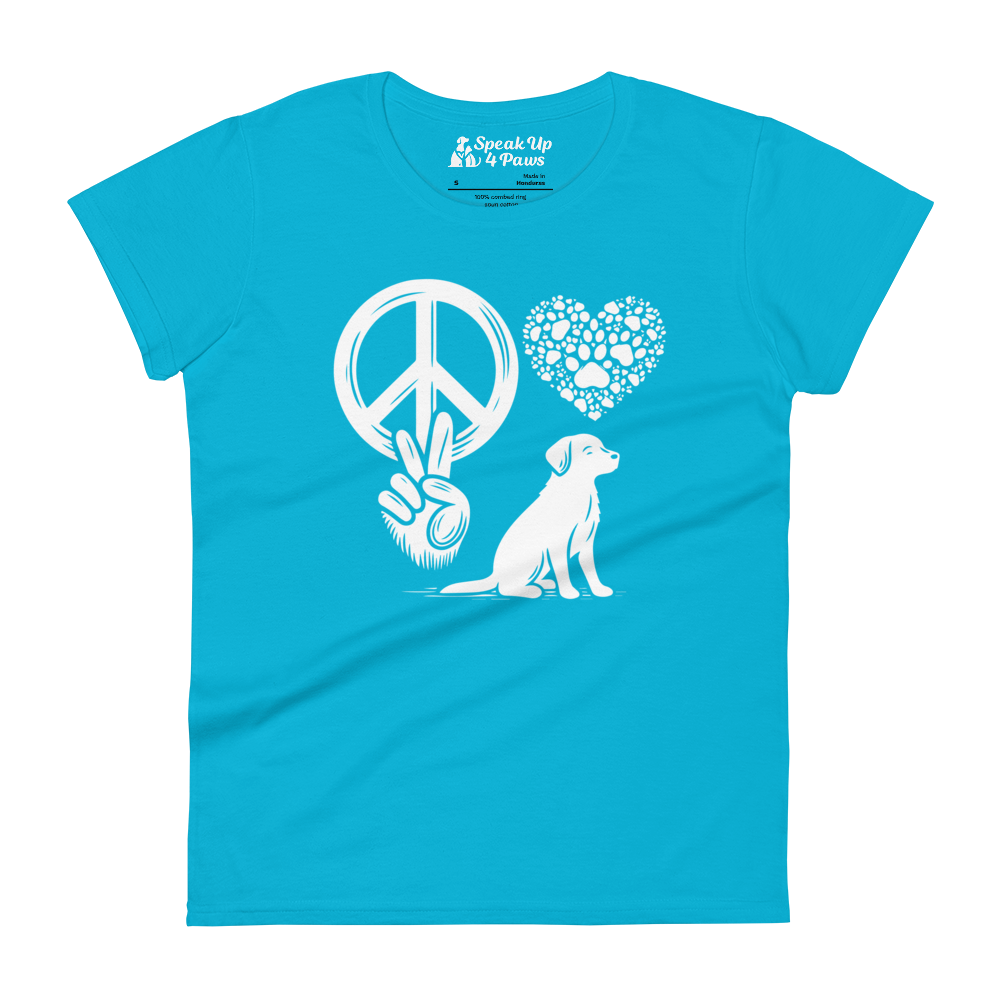 Harmony Unleashed - Peace-Love-Dog - Womens Fashion Fit