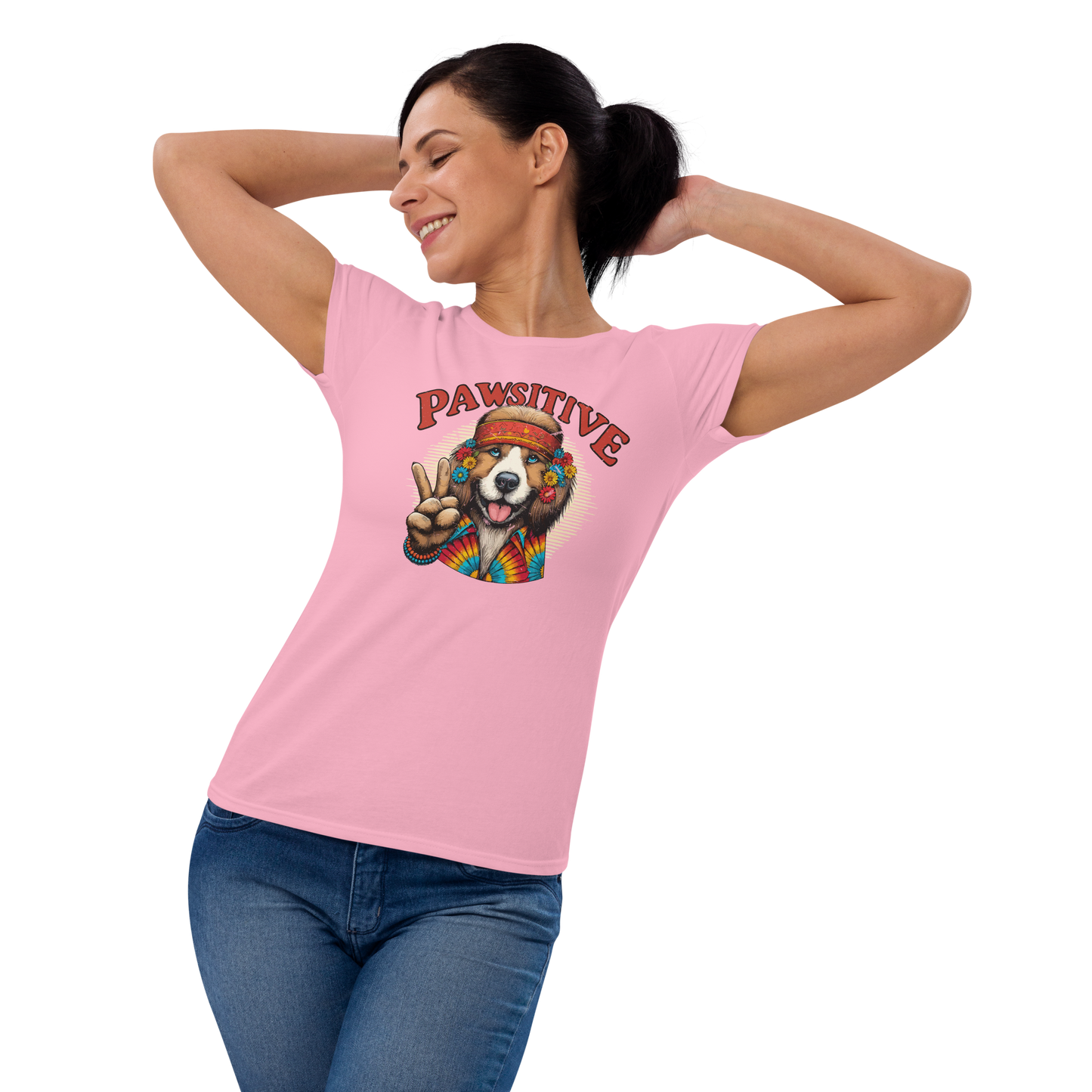 Groovy Canine Vibes - Pawsitive Peace - Womens Fashion Fit