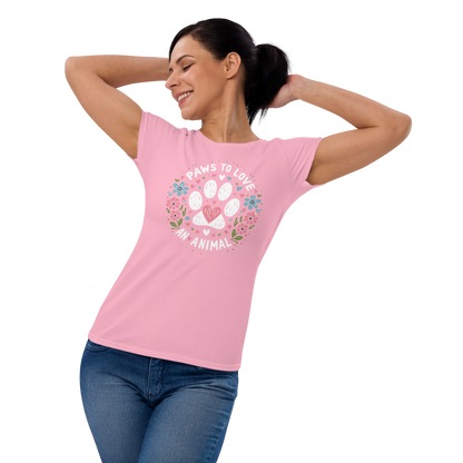 Floral Pawprints - Womens Fashion Fit Tee