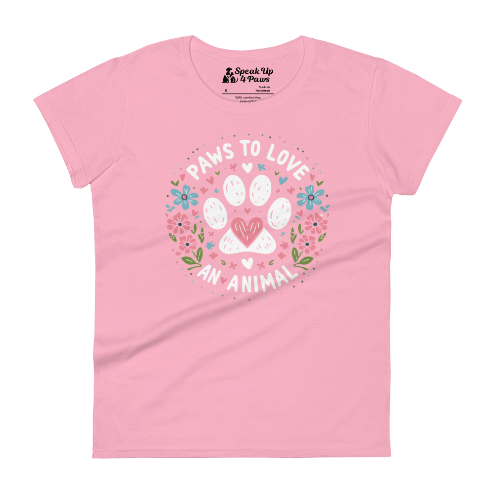 Floral Pawprints - Womens Fashion Fit Tee