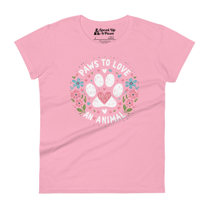 Floral Pawprints - Womens Fashion Fit Tee