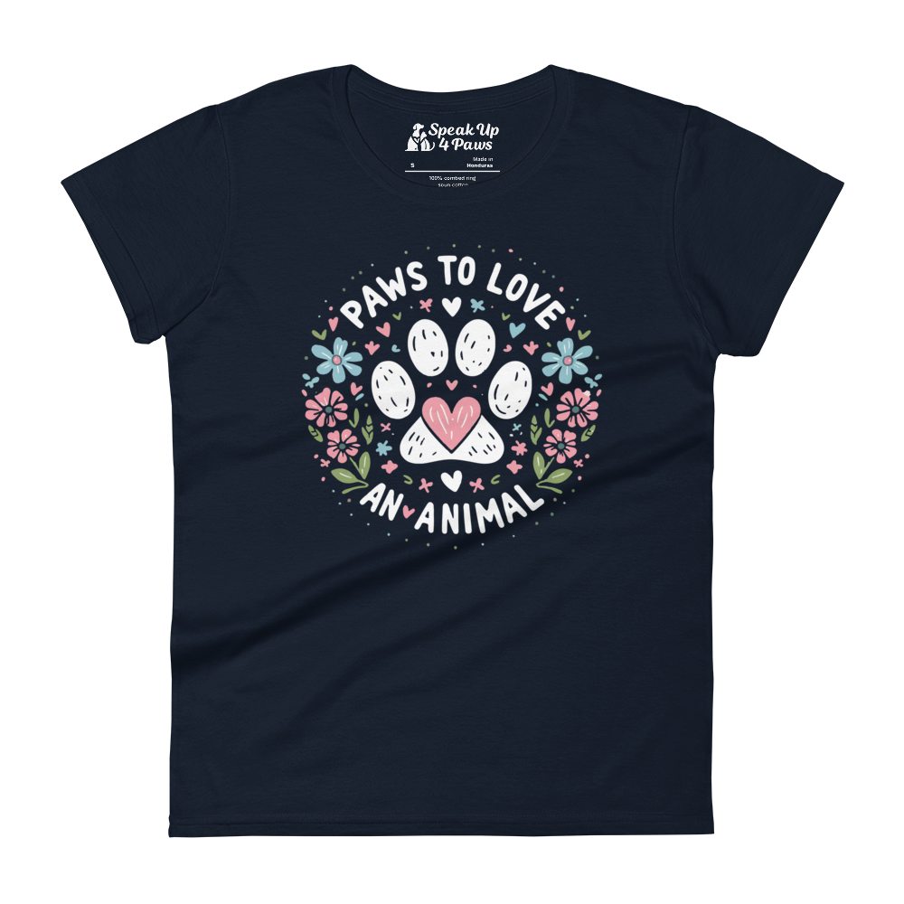 Floral Pawprints - Womens Fashion Fit Tee