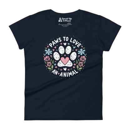 Floral Pawprints - Womens Fashion Fit Tee