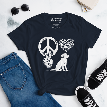 Harmony Unleashed - Peace-Love-Dog - Womens Fashion Fit