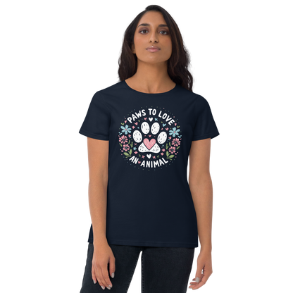 Floral Pawprints - Womens Fashion Fit Tee