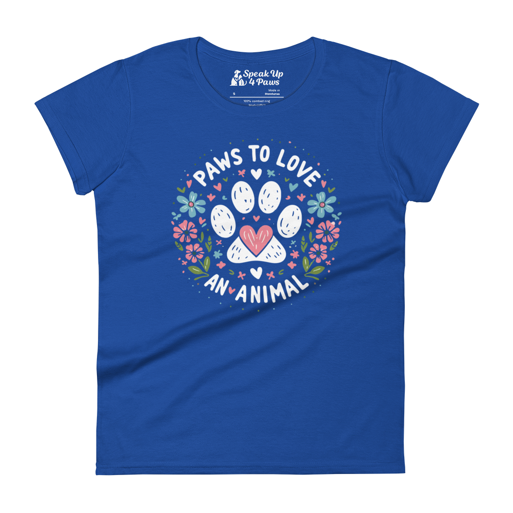 Floral Pawprints - Womens Fashion Fit Tee