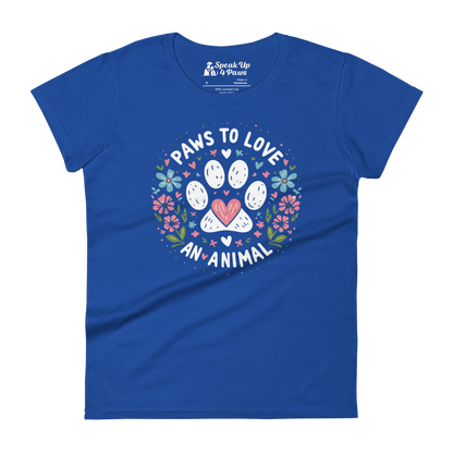 Floral Pawprints - Womens Fashion Fit Tee