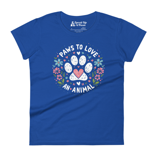 Floral Pawprints - Womens Fashion Fit Tee