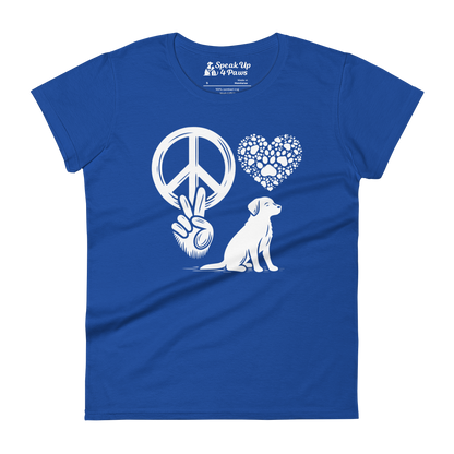 Harmony Unleashed - Peace-Love-Dog - Womens Fashion Fit