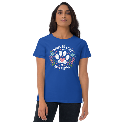 Floral Pawprints - Womens Fashion Fit Tee