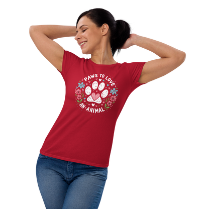 Floral Pawprints - Womens Fashion Fit Tee