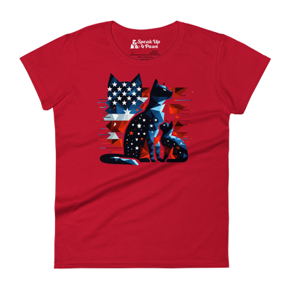 Stars and Stripes Companions - Womens Fashion Fit Tee