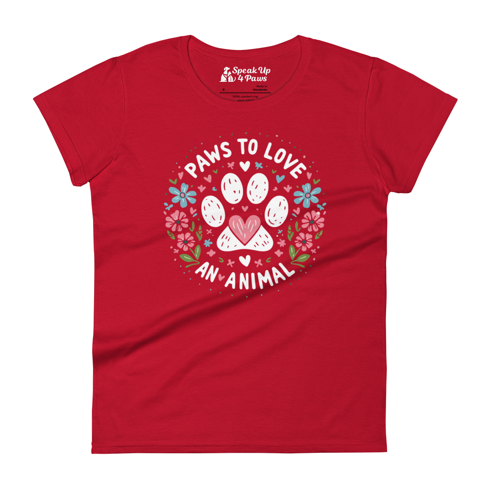 Floral Pawprints - Womens Fashion Fit Tee