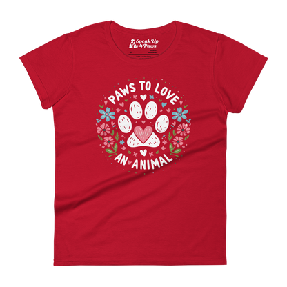 Floral Pawprints - Womens Fashion Fit Tee