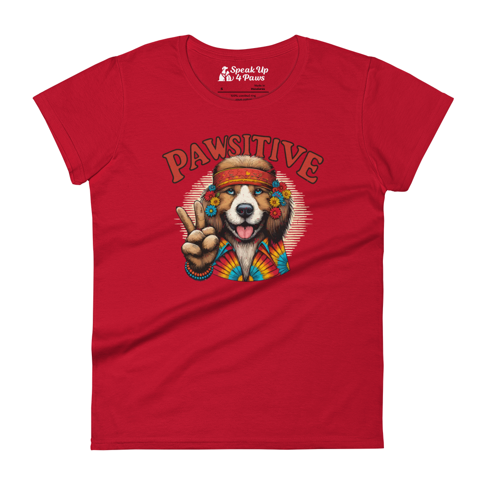 Groovy Canine Vibes - Pawsitive Peace - Womens Fashion Fit