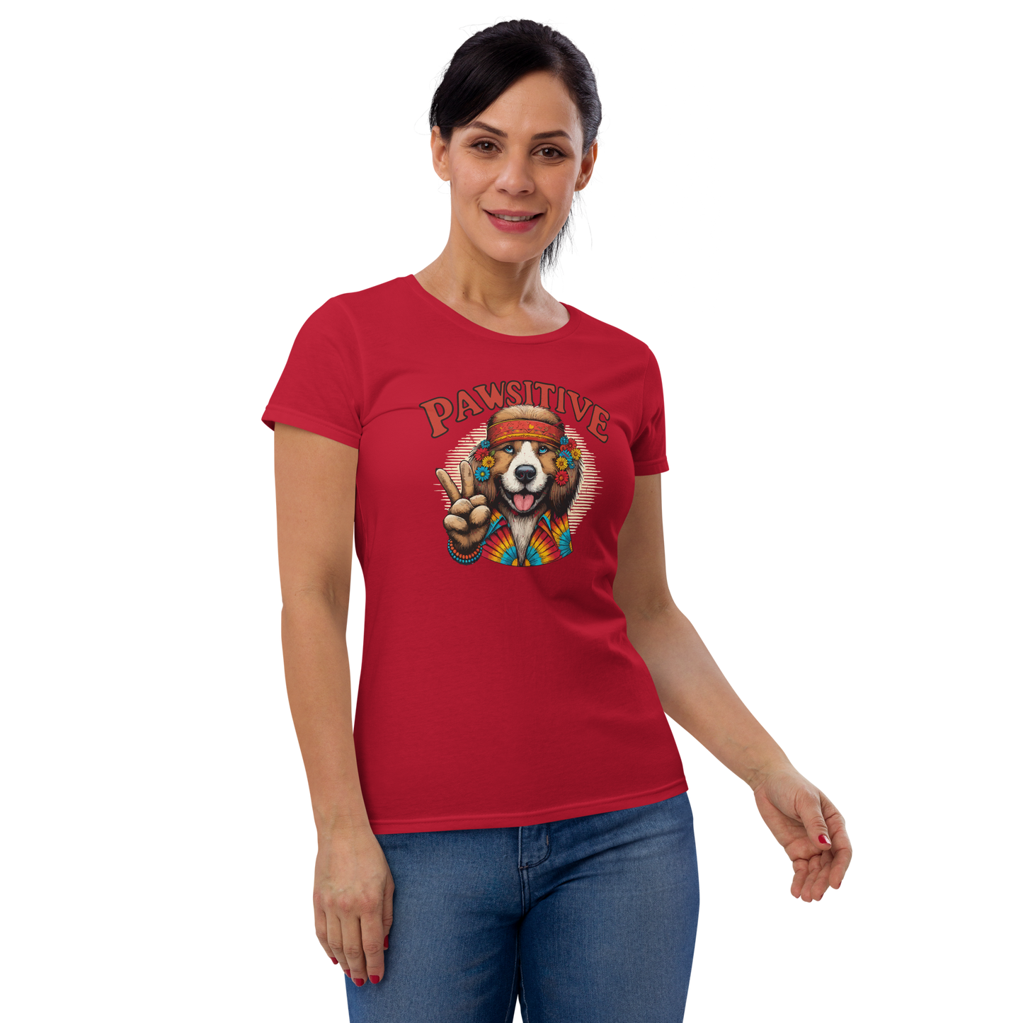 Groovy Canine Vibes - Pawsitive Peace - Womens Fashion Fit