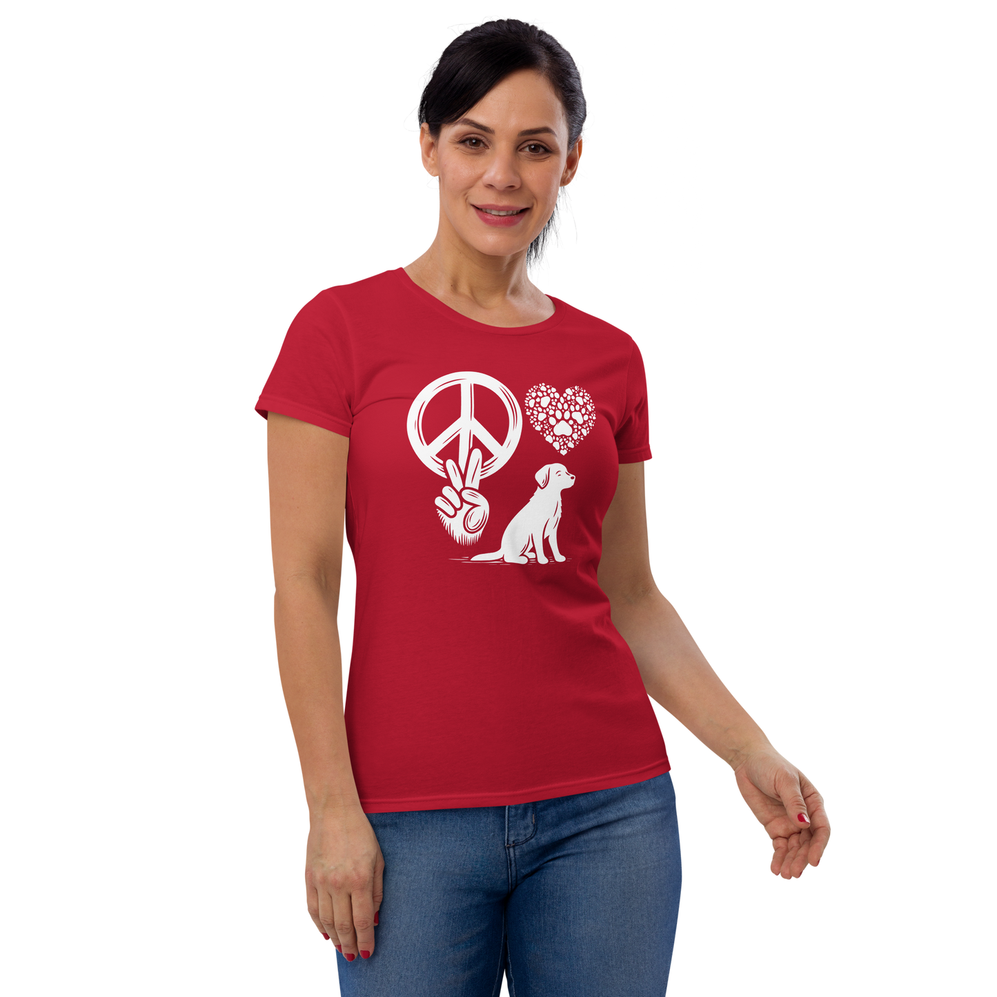 Harmony Unleashed - Peace-Love-Dog - Womens Fashion Fit