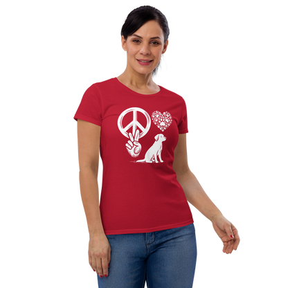 Harmony Unleashed - Peace-Love-Dog - Womens Fashion Fit