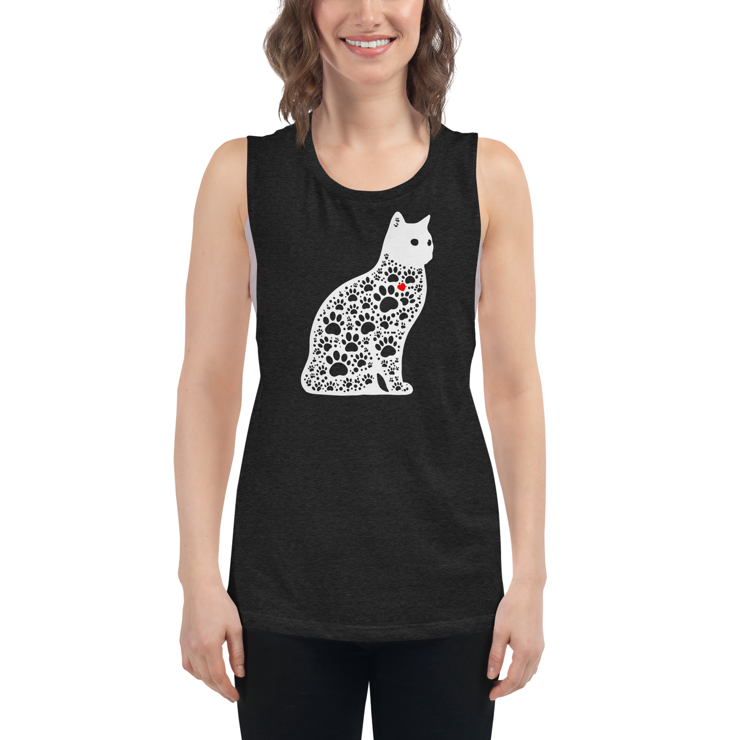 Paws in Harmony - Cat - Womens Muscle Tanktop