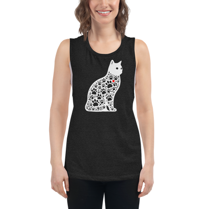 Paws in Harmony - Cat - Womens Muscle Tanktop