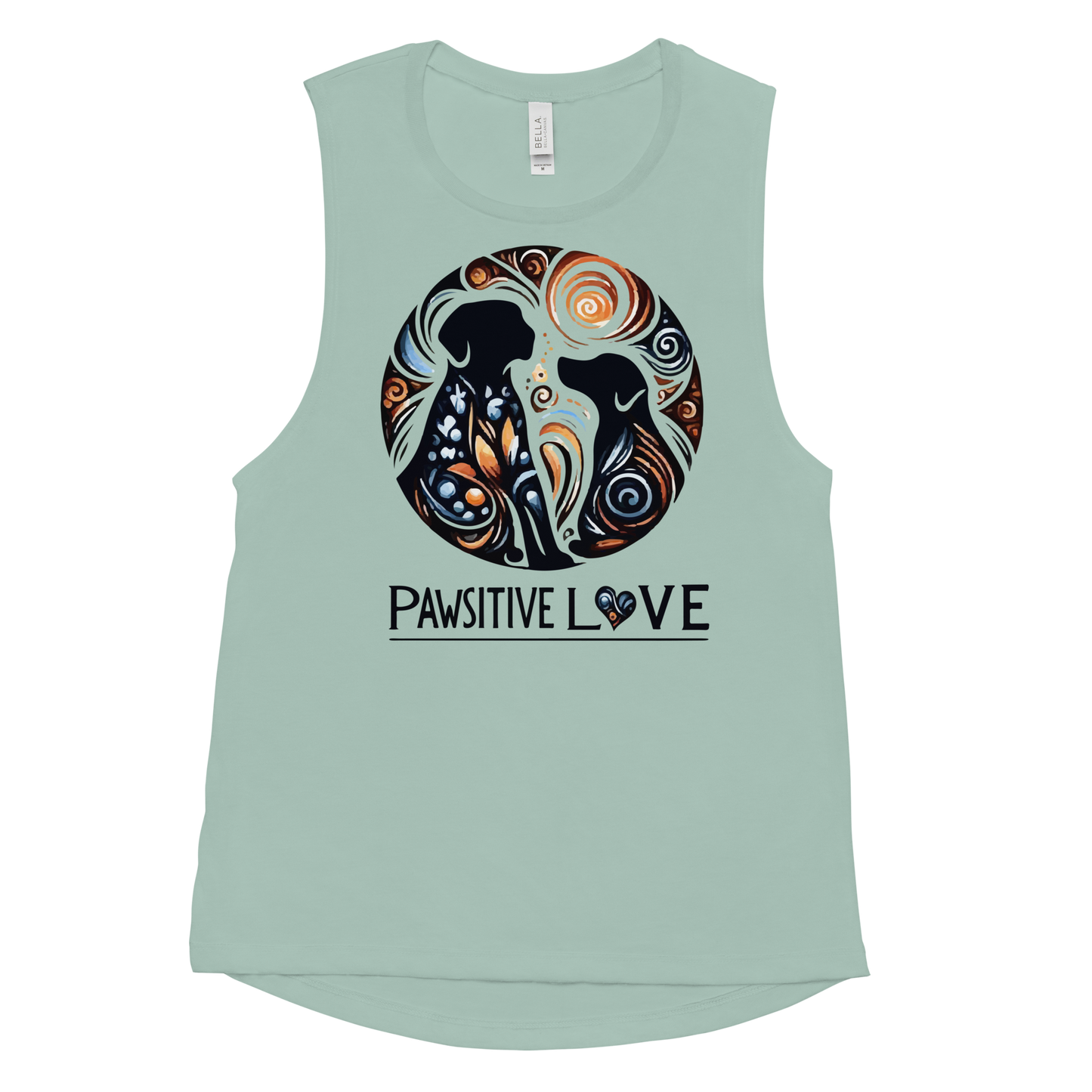 Canine Whirlpool -Pawsitive Love - Womens Muscle Tanktop