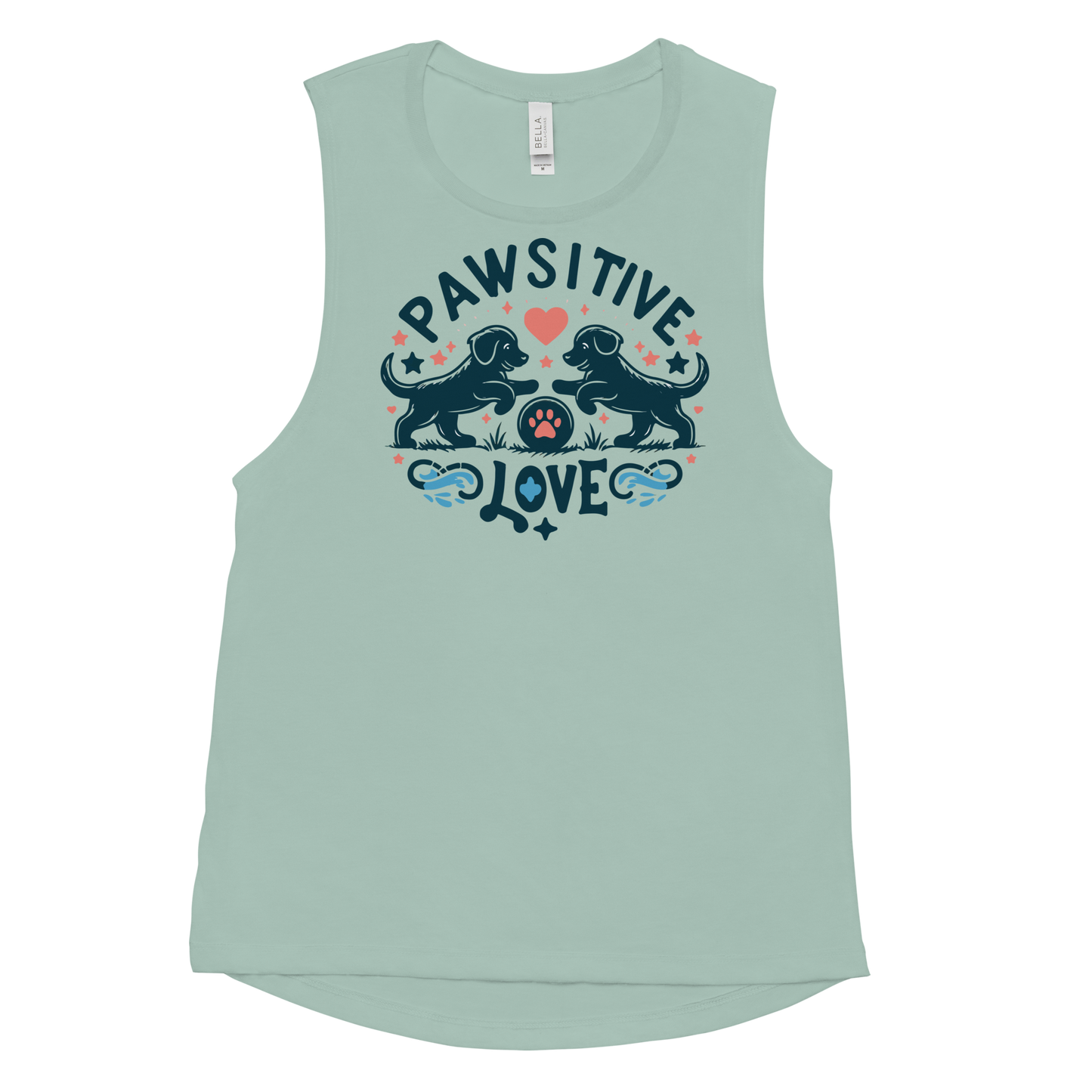 Sketchy Tails - Pawsitive Love - Womens Muscle Tanktop