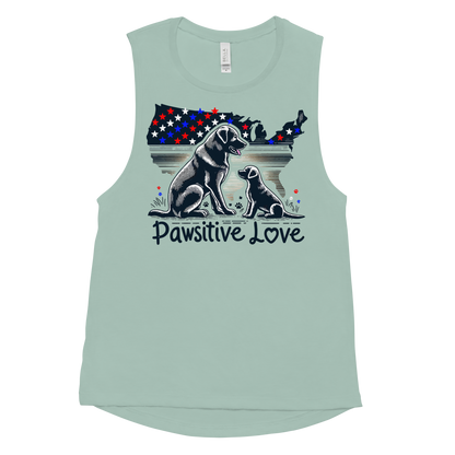 States of Devotion - Pawsitive Love - Womens Muscle Tanktop