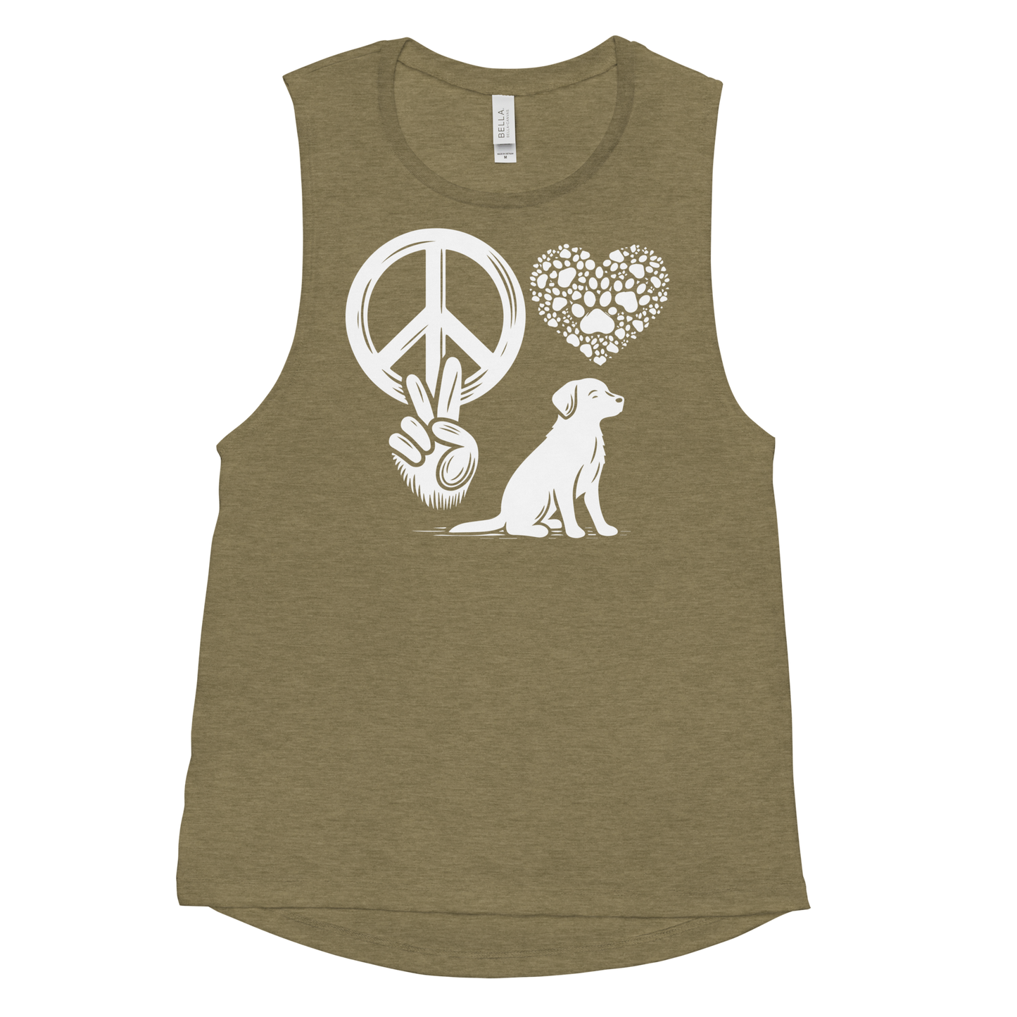 Harmony Unleashed - Peace-Love-Dog - Womens Muscle Tanktop