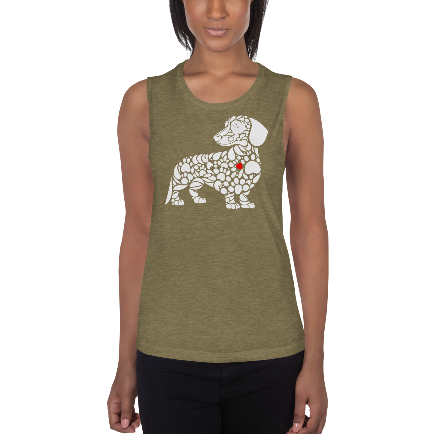 Paws of Devotion - Dachshund - Womens Muscle Tanktop