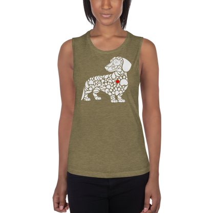 Paws of Devotion - Dachshund - Womens Muscle Tanktop