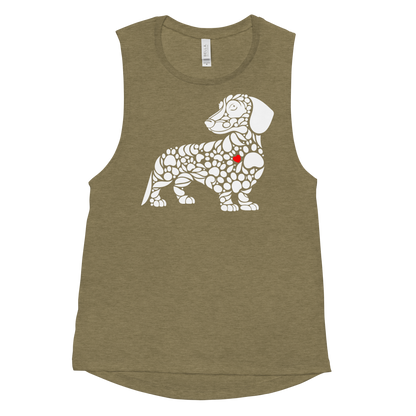 Paws of Devotion - Dachshund - Womens Muscle Tanktop