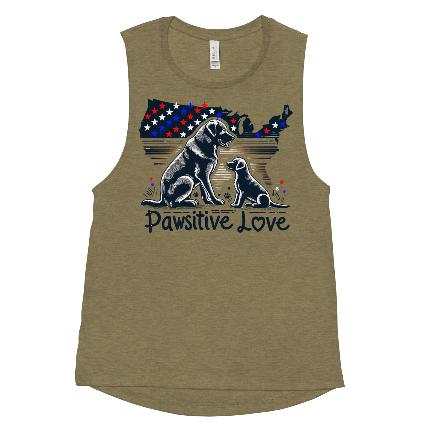 States of Devotion - Pawsitive Love - Womens Muscle Tanktop